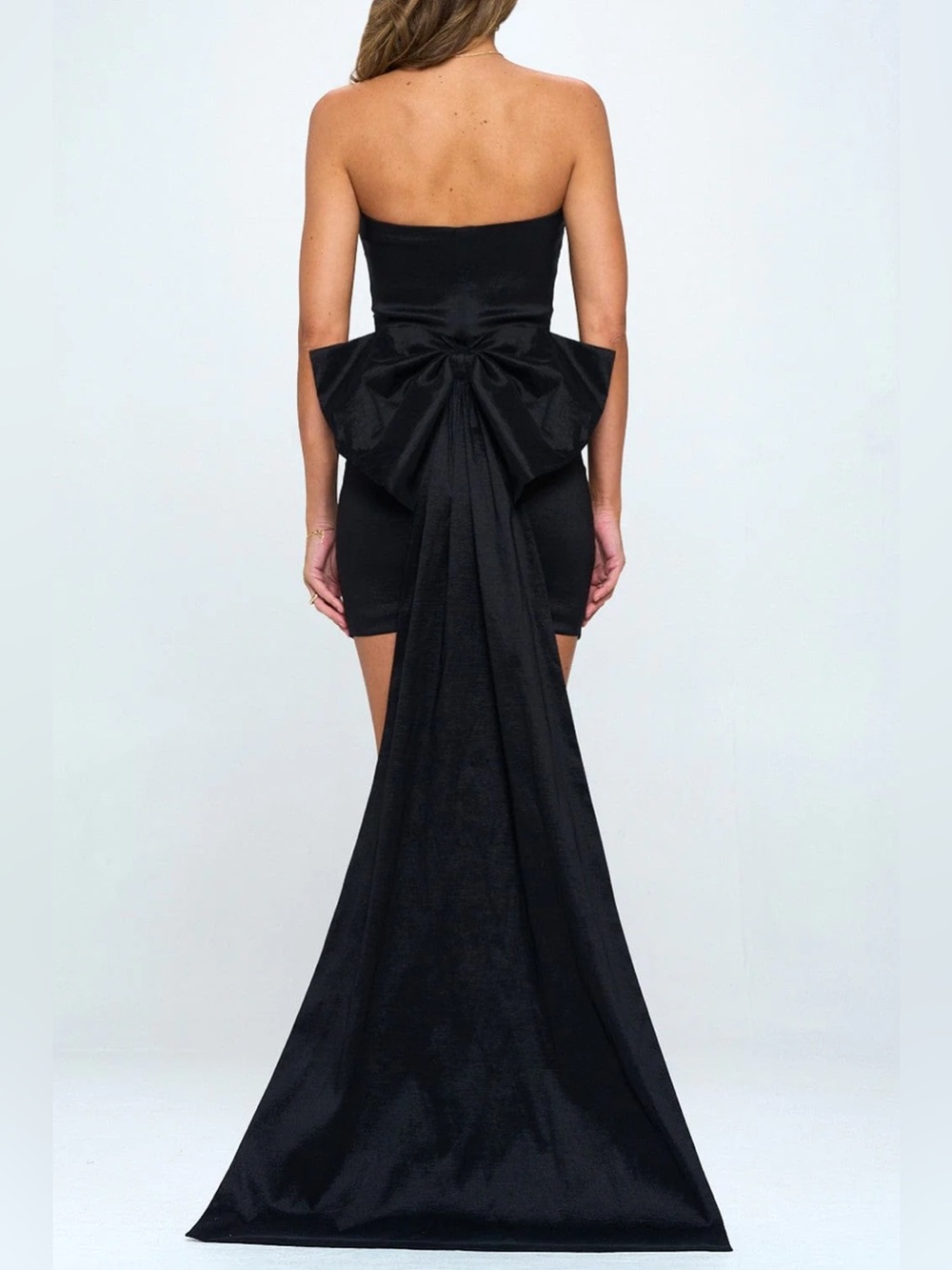 Lovely Day Black Strapless Prom Dress - Picture 5 of 7